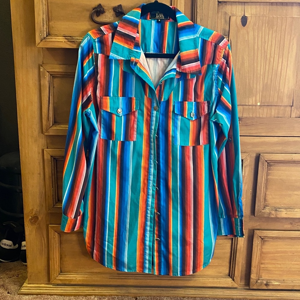 Colorful Striped Button-Up Shirt L&B